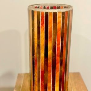 Mosaic tile candle holder.